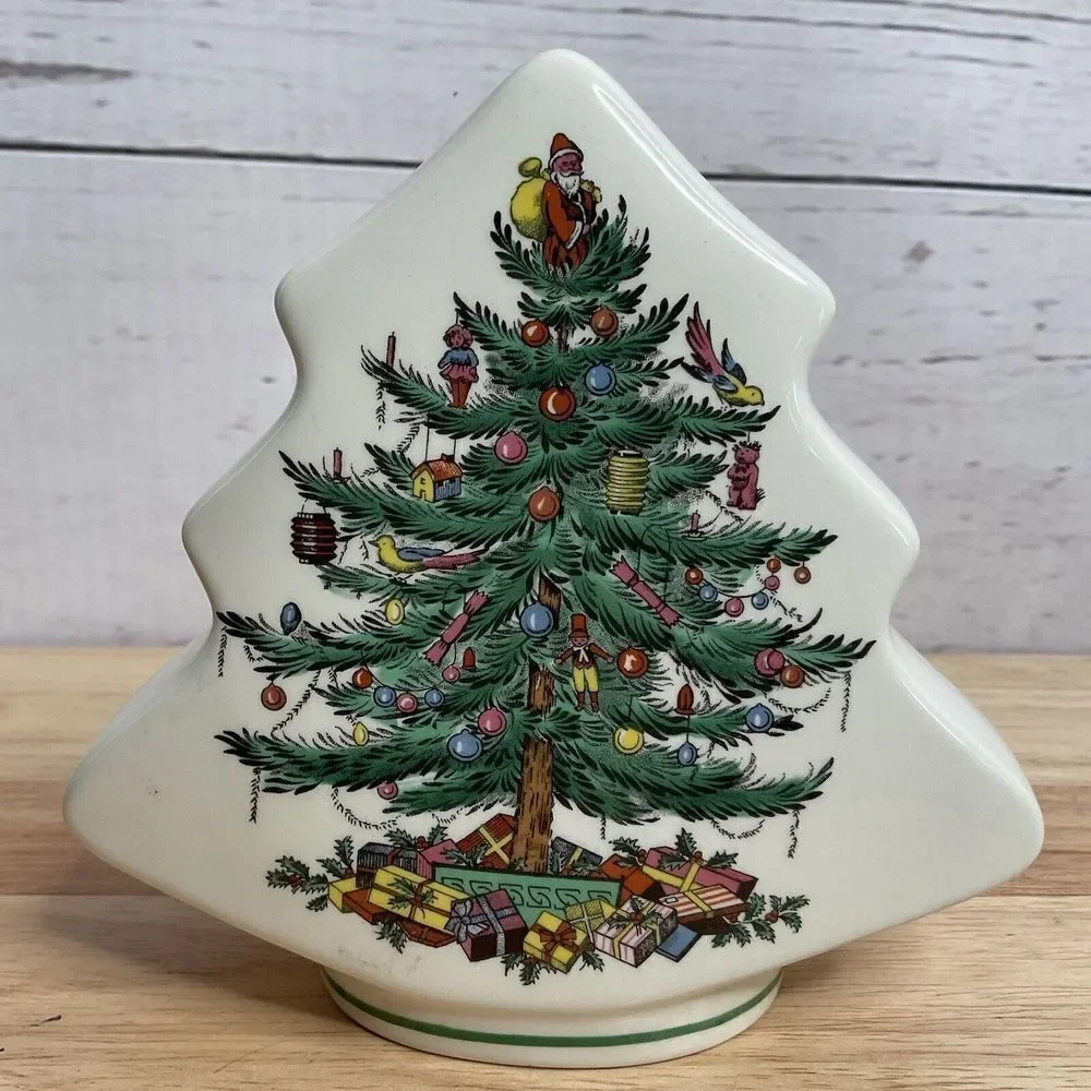 SPODE‎ CHRISTMAS TREE BANK ENGLAND S3324m No Chips Stopper Is Not Original